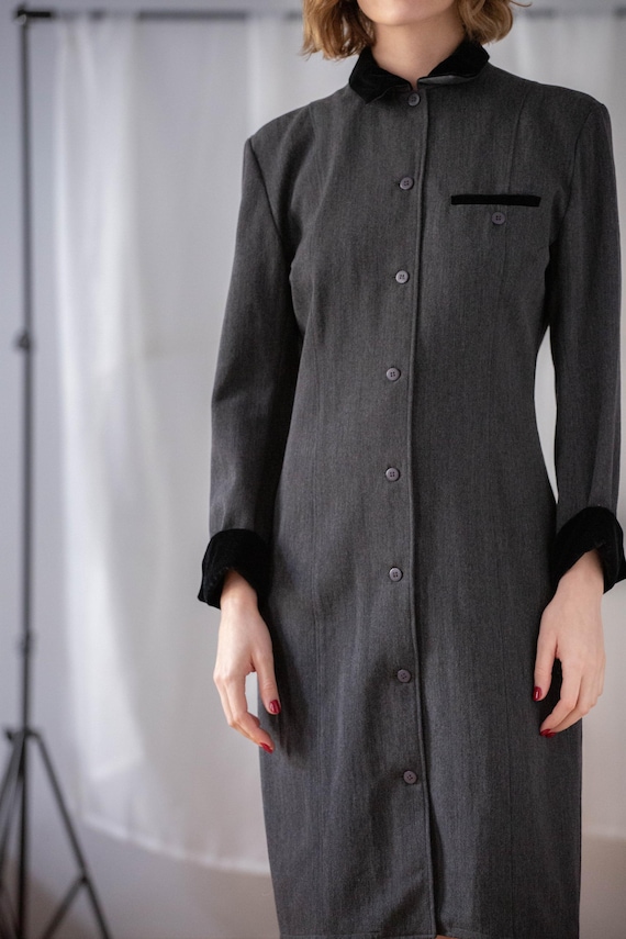knee length dresses for ladies Tuckernuck Gray Wool Rhoda Midi Dress Grey / 4