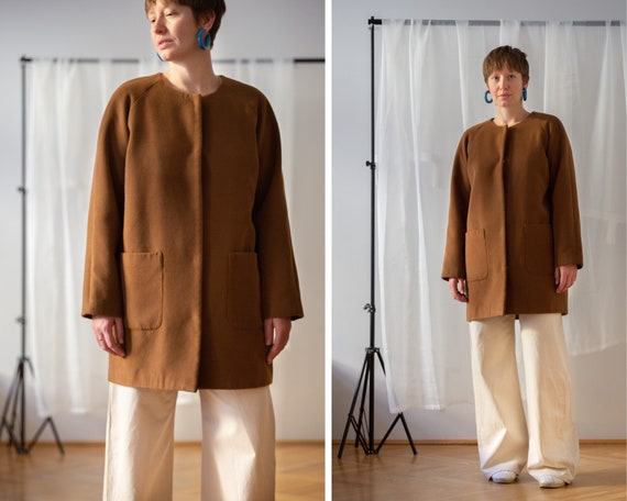 Vintage Soft Wool Coat in Light Brown for Women |… - image 2