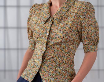 Chemisier RXB Multicolore Floral – Taille 2X (plus) – Manches 3/4 – 100% Coton – Neuf étiqueté
