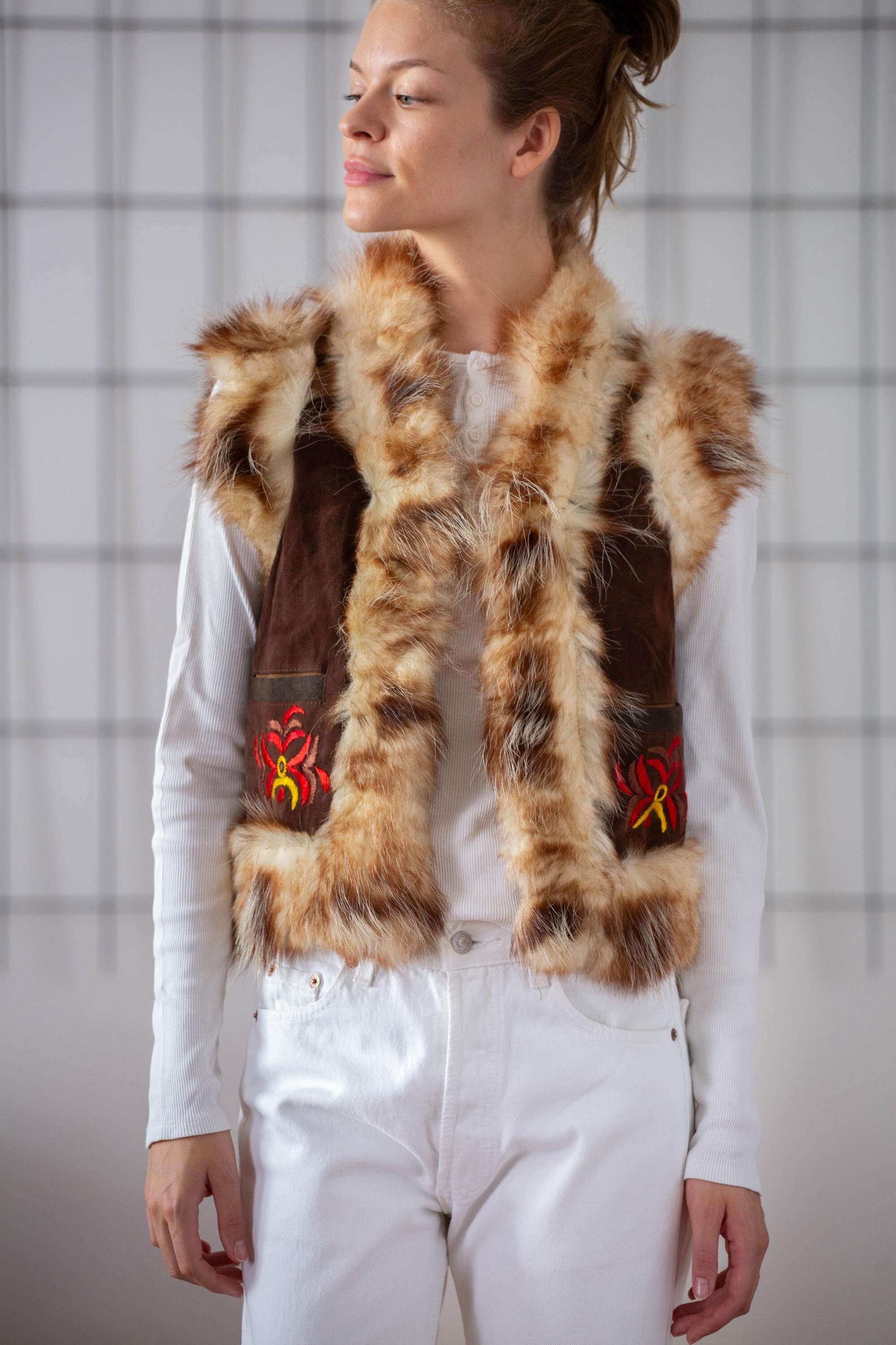 トップス Check Pattern Design Fur Western Vest il_fullxfull.6627985997_b5lz.jpg