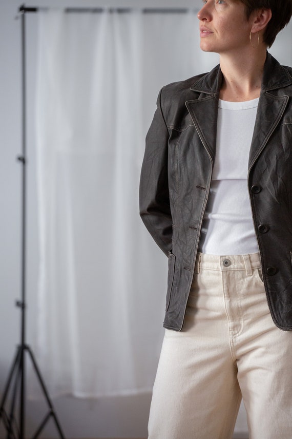 Nappa Leather Buttoned Jacket main image 1