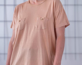 Vintage Silk Cotton Top in Nude for Women | Free Size | Short