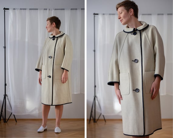 ジャケット・アウター Off-White Made in Italy virgin wool coat Herringbone Wool Coat in Beige - in the windsor. Online-Shop