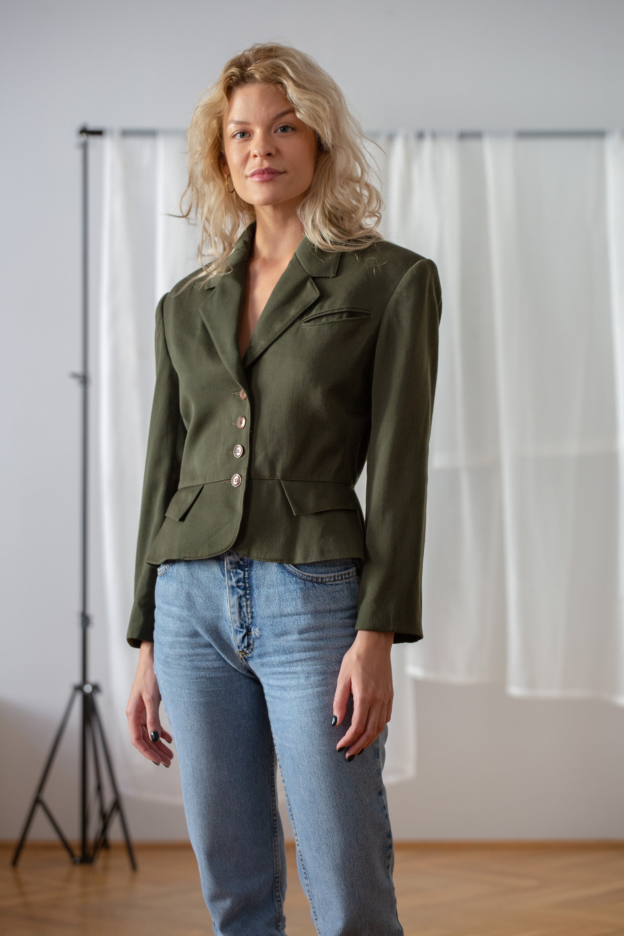 Tuta Donna 2 Pezzi - Blazer E Pantaloni Eleganti - Tinta Unita Con Tasche - Taglie S-XL - Foto 7