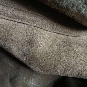 Vintage Brown and Cream Shearling Midi Coat 12 14