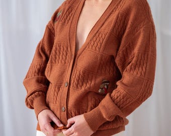 トップス 80s 90s ITALY cotton cable cardigan EURO 80s 90s ITALY cotton cable knit cardigan EURO