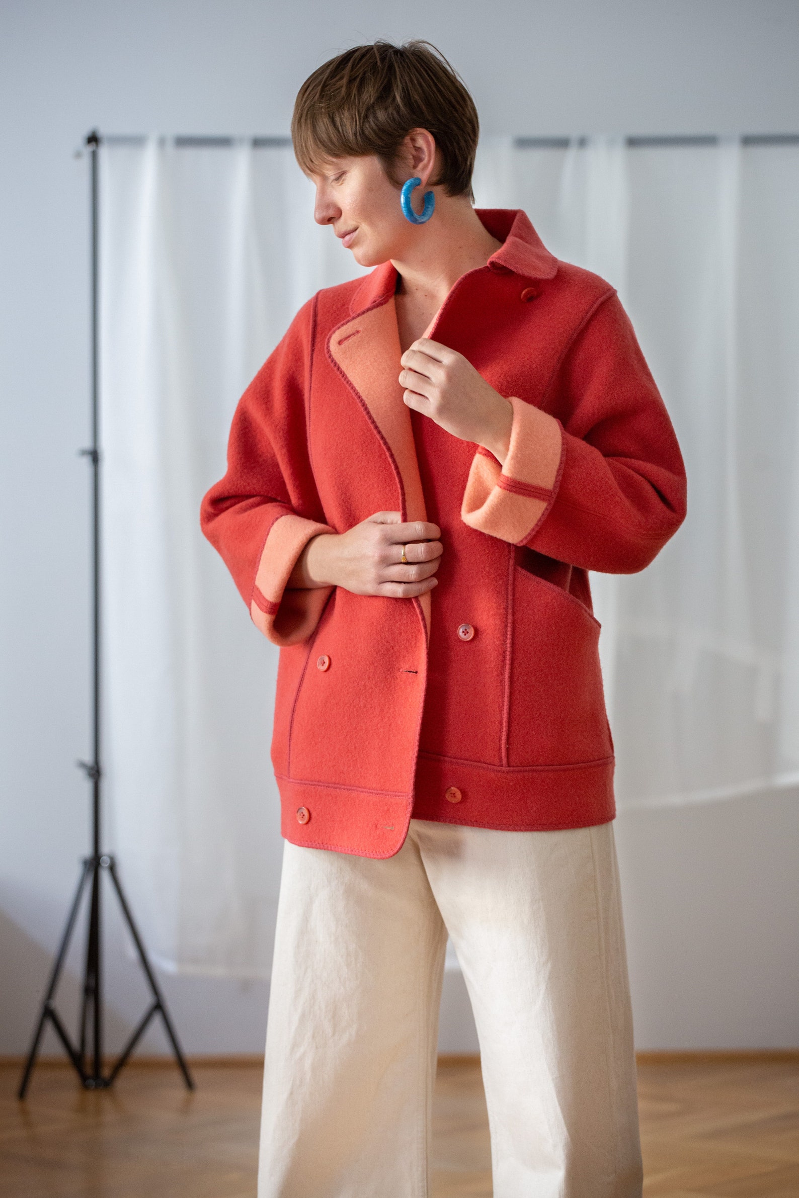 Vintage Pure Wool Spring Coat in Salmon & Bubblegum Pink for - Etsy
