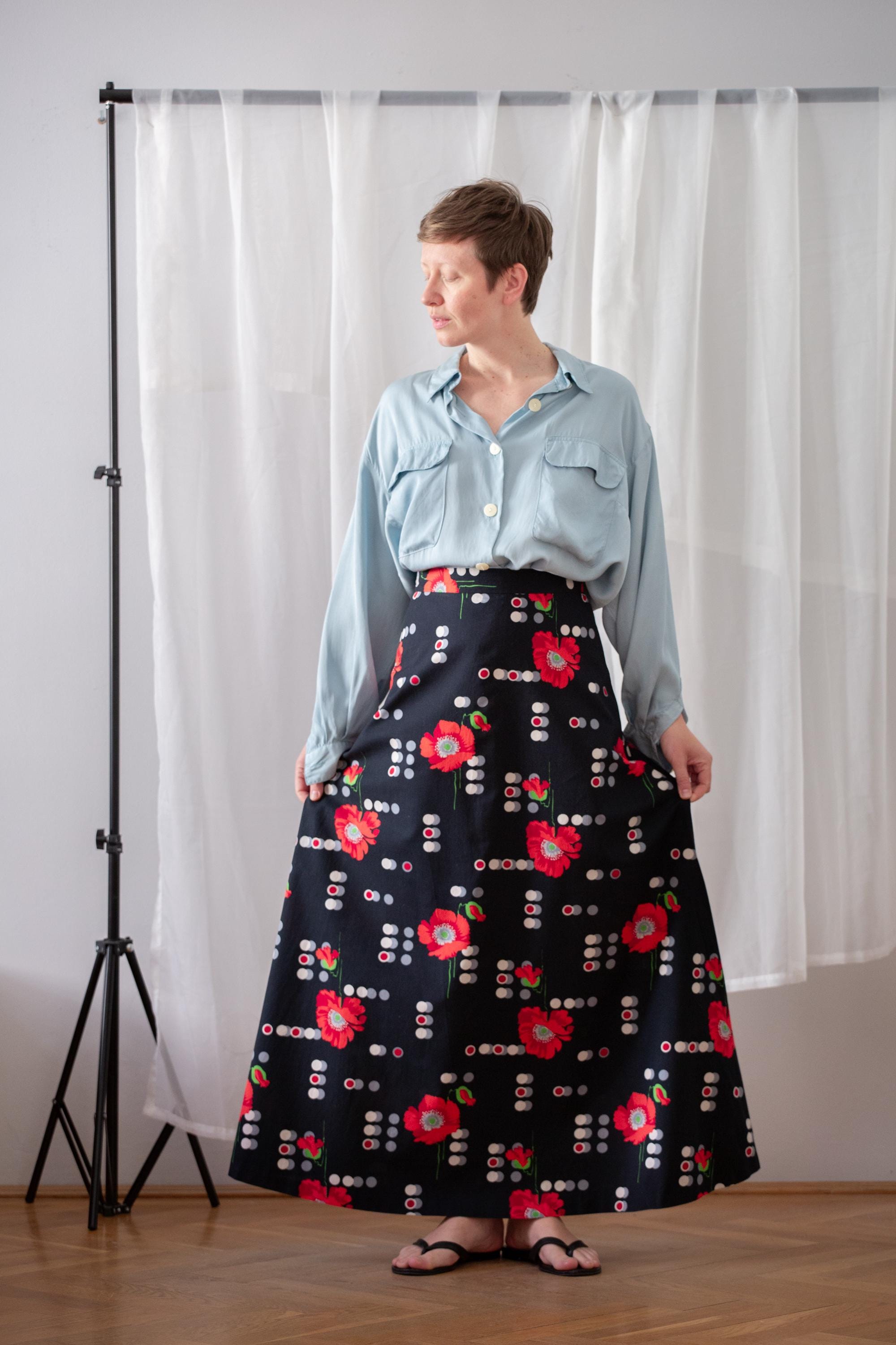 Poppy Print Skirt - Etsy