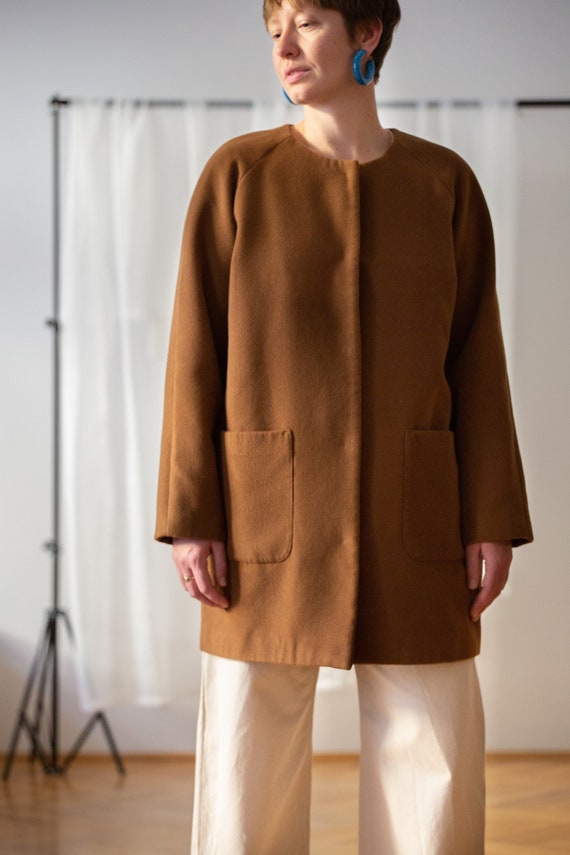 Vintage Soft Wool Coat in Light Brown for Women |… - image 1