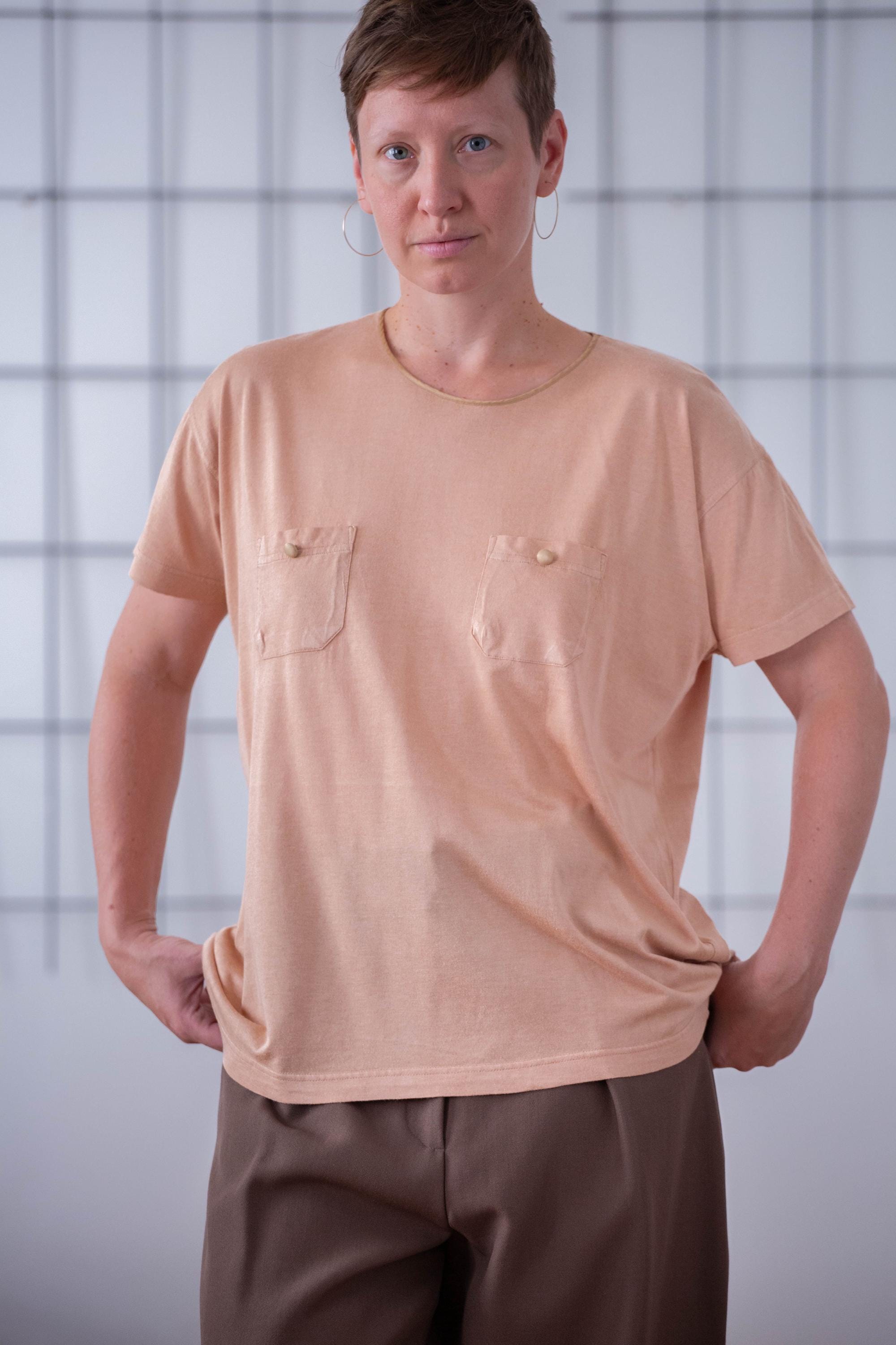 Vintage Silk Cotton Top in Nude for Women | Free Size | Short