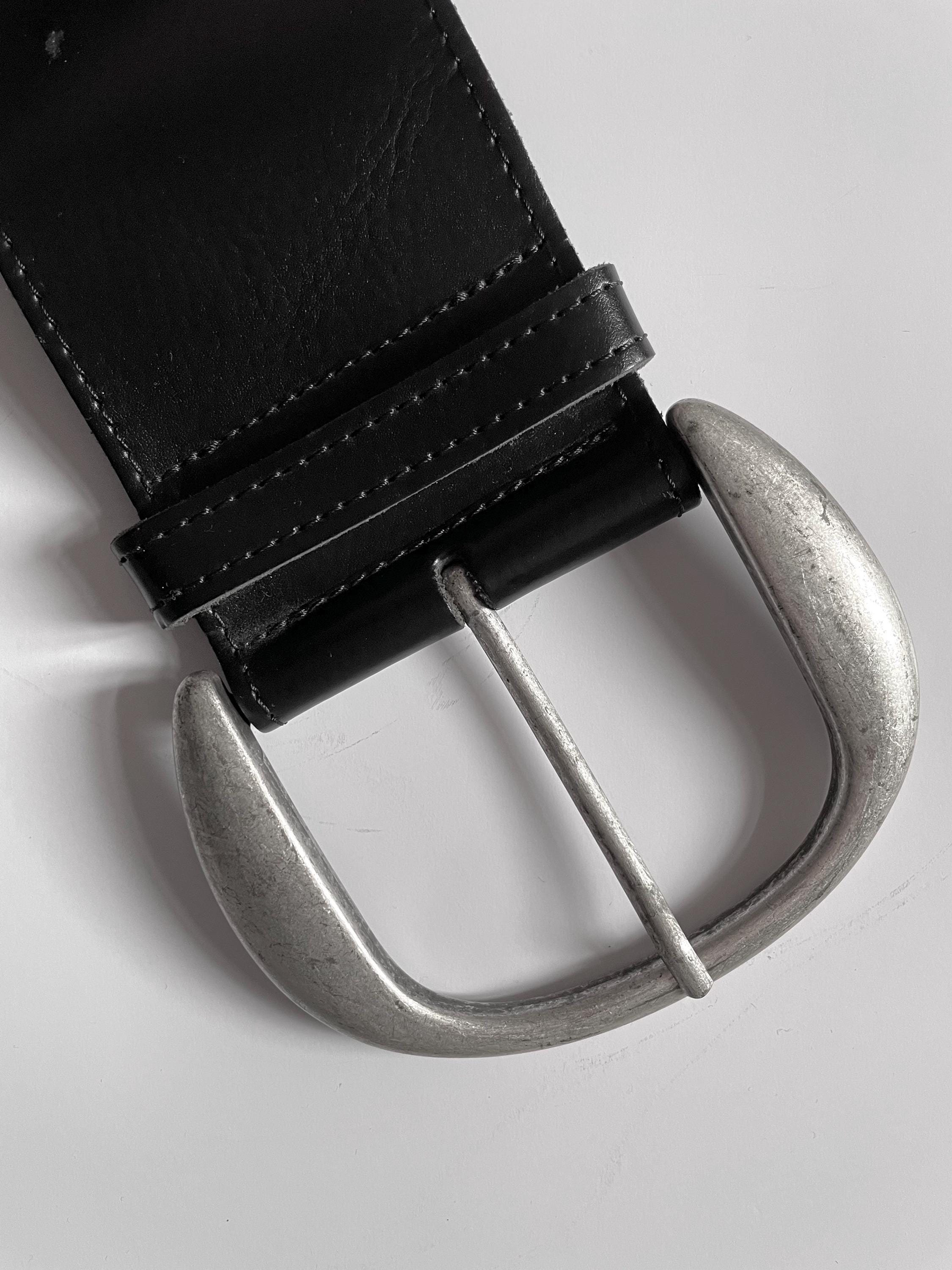 Vintage Express Genuine leather wide belt women’s Large Made in Italy 90s/Y2K Dolce Donna Brown Genuine Leather Belt - Italian Fashion main image 3