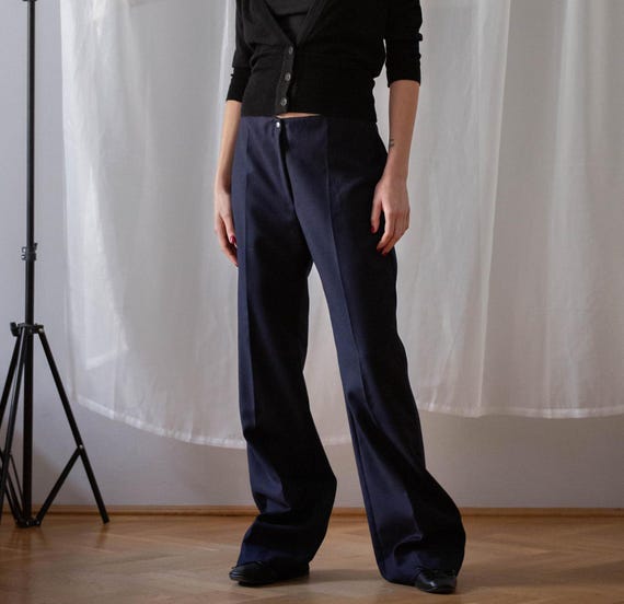 vintage wide slacks navy 【公式通販】