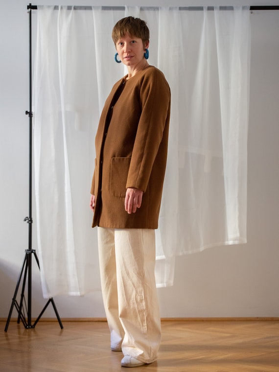Vintage Soft Wool Coat in Light Brown for Women |… - image 7