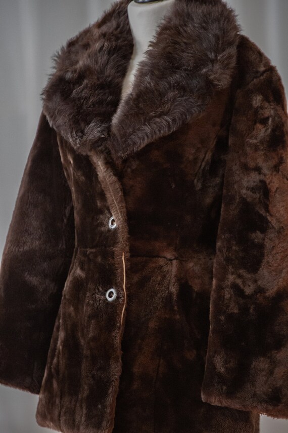 Vintage Real Fur Teddy Coat in Chocolate Brown fo… - image 7