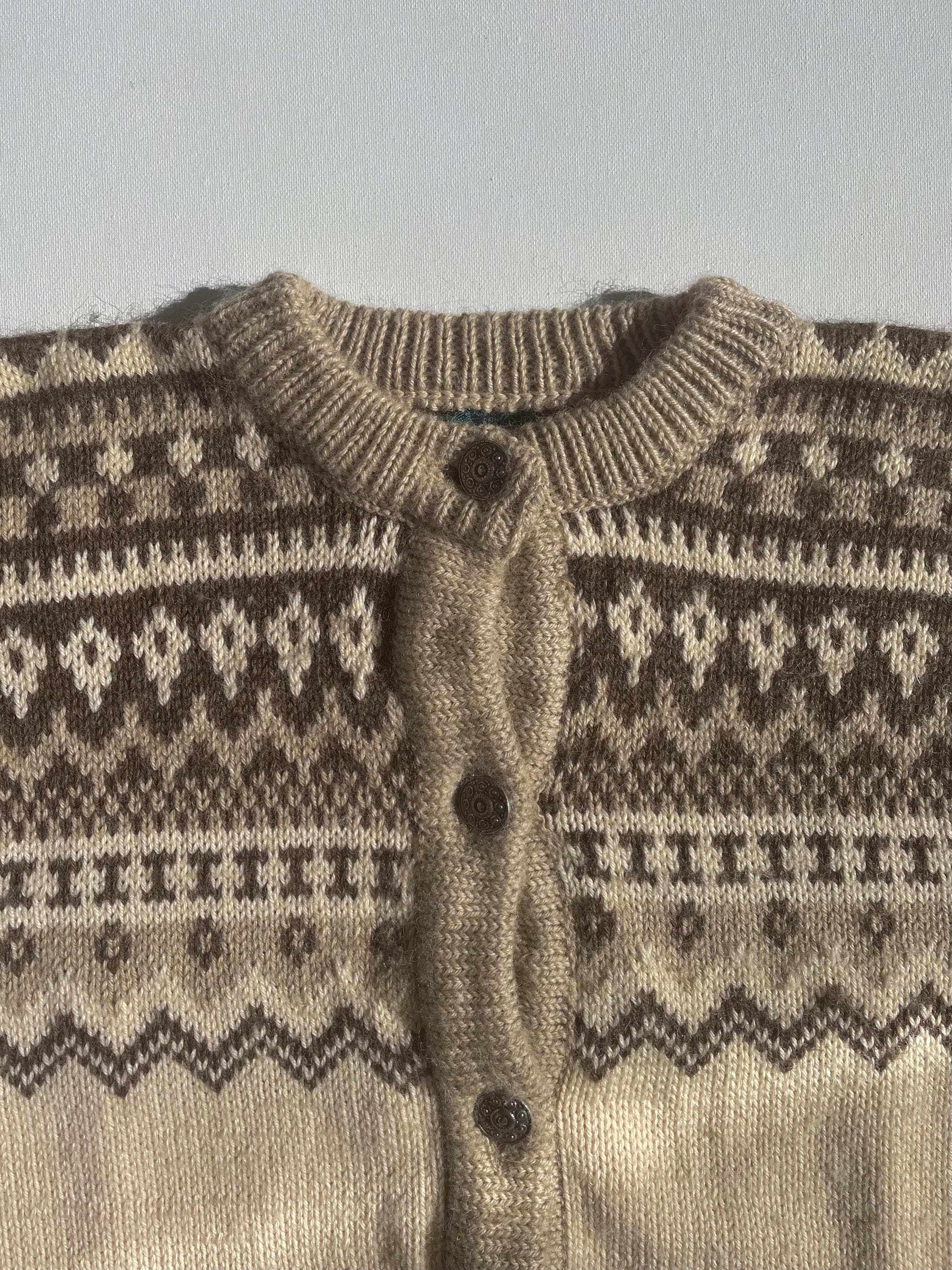 Vintage Dale of Norway Wool Cardigan: Fair Isle Knit Sweater, XS
