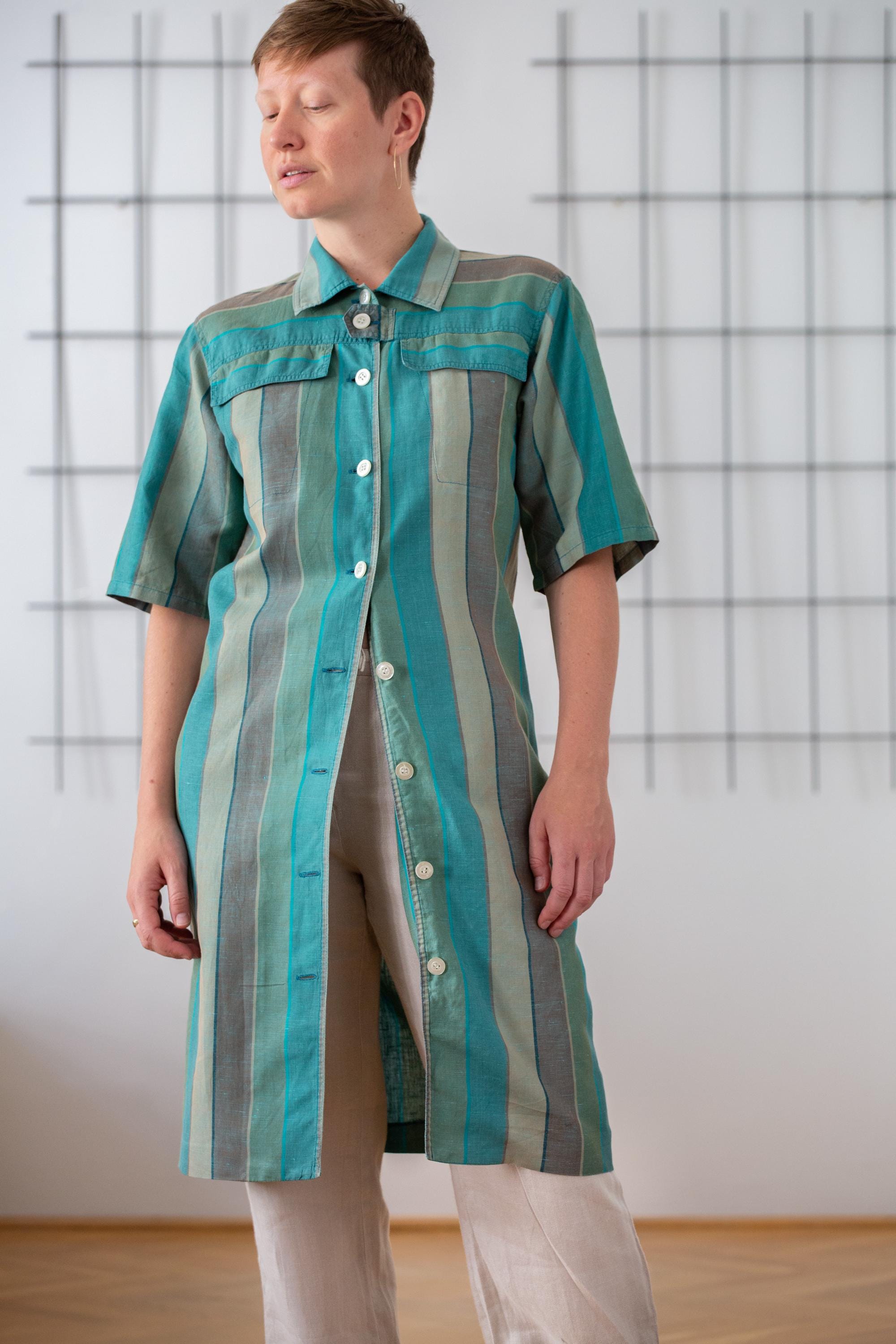Vintage Shirt Dress | L'espoir | Striped | Shirtdress