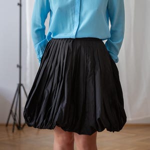 Knee length black bubble skirt hotsell