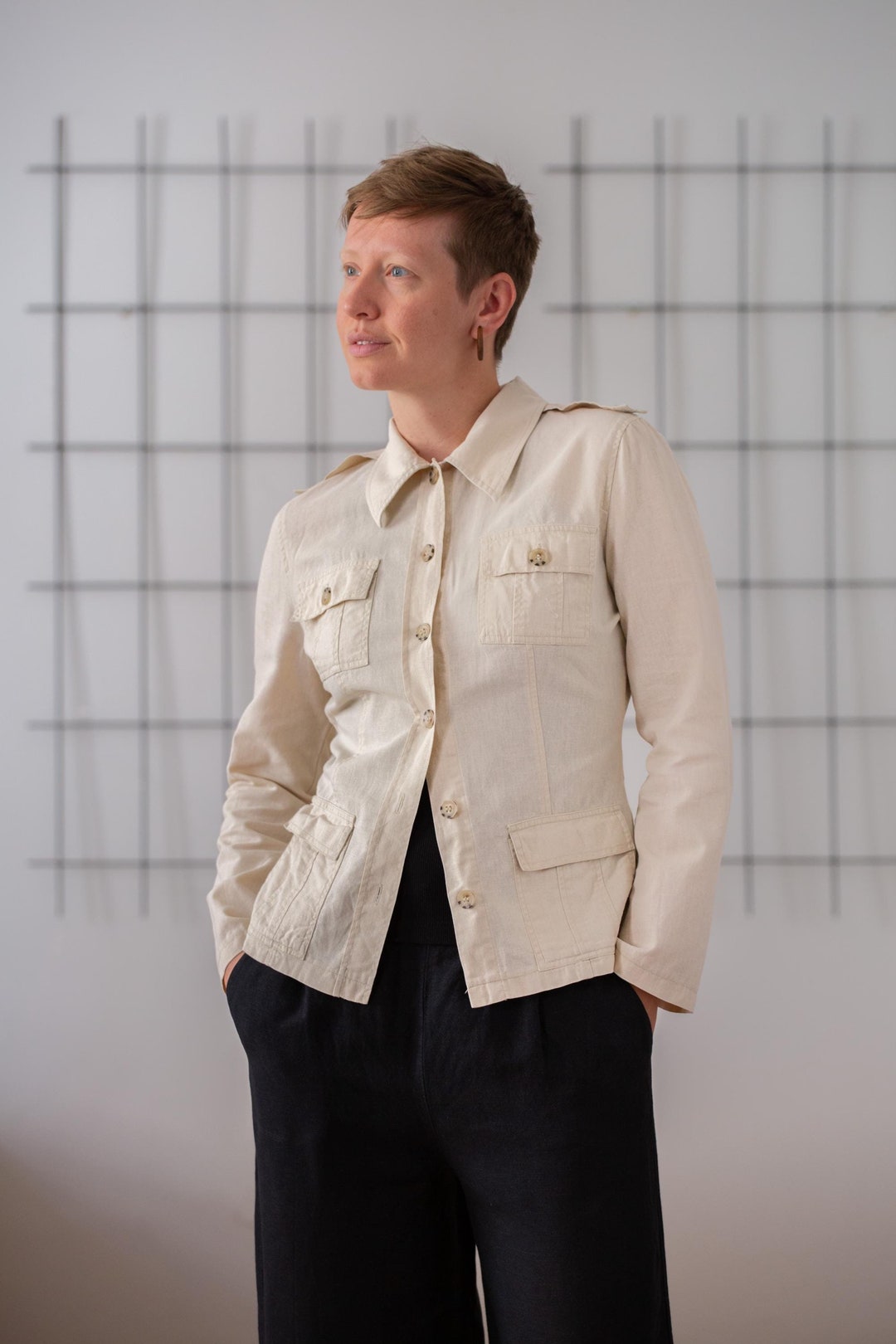 ジャケット・アウター 80s 90s EURO linen tailored jacket beige il_1080xN.6511477274_9y4h.jpg