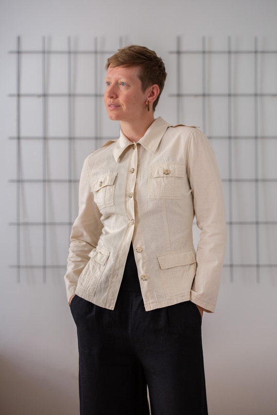 ジャケット・アウター ANTIQUE DUSTY DYE LINEN OVER JACKET AA02 - Sailor Linen Jacket - Plus- Pre-order - Ship in 6 to