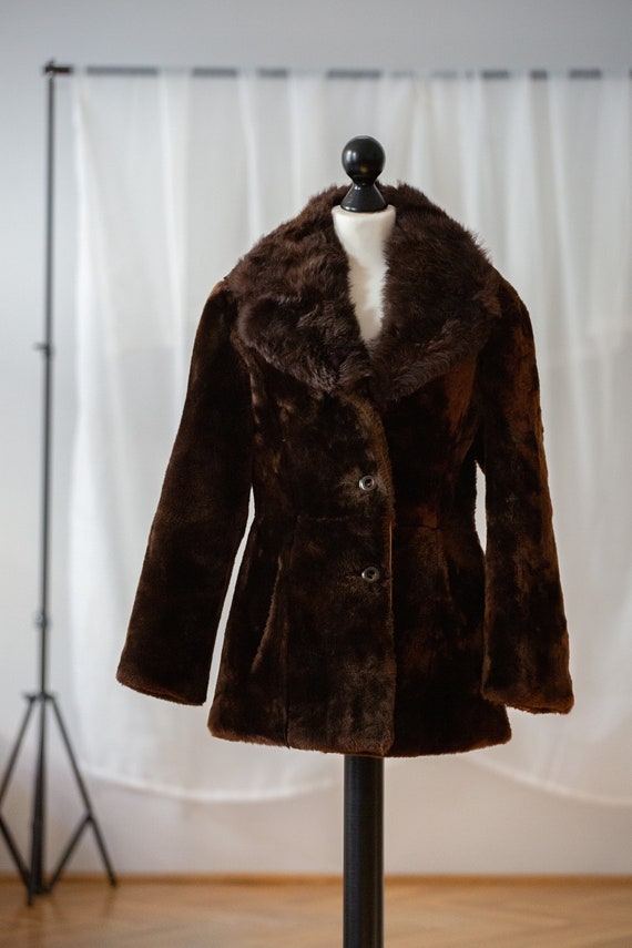Vintage Real Fur Teddy Coat in Chocolate Brown fo… - image 2