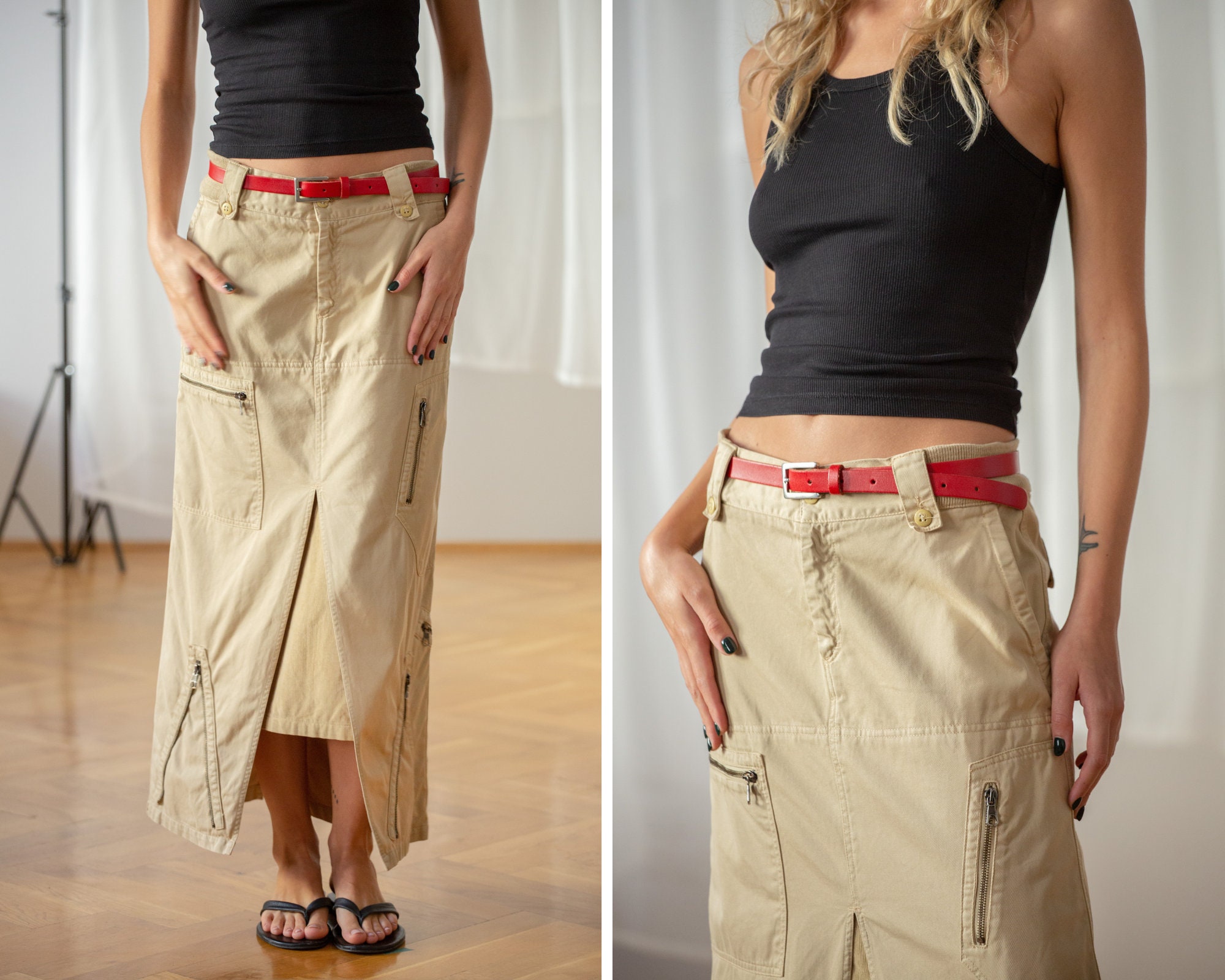Beige utility skirt clearance