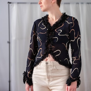 トップス 00s civarize drape feather cardigan y2k 00s civarize drape feather cardigan y2k