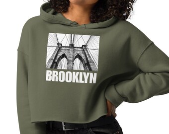 Brooklyn Bridge Hoodie, NYC Crop Sweatshirt, Travel Gift Sweater