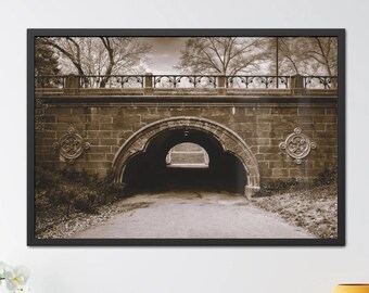 Central Park Photograph Poster, NYC Landmark Art Print, Retro Sepia