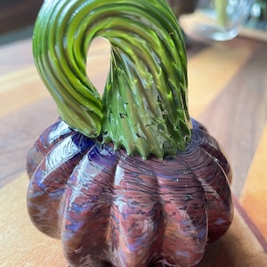 Mini Pumpkin Paperweight: marble with green stem