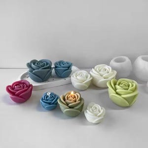 3 sizes elegant rose flower floral handmade scent soap candle silicone molds, aromatherapy plaster resin decoration diy craft silicone molds