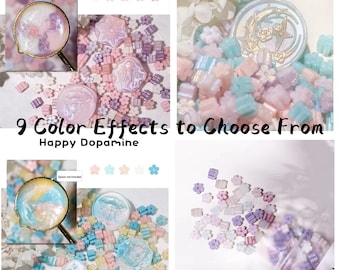 60pcs fantasy shimmer pearlescent flower stamp seal wax, diy craft dreamy dopamine ins stamp wax, gift envelope & invitation stamp seal wax