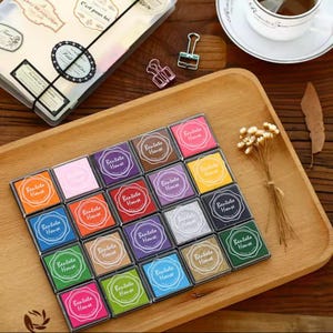 20 Stück buntes Stempelkissen, Stempelkissen für Stempel - Versiegelung, Dekoration, Bürobedarf, Scrapbook Journal, Geschäft, DIY