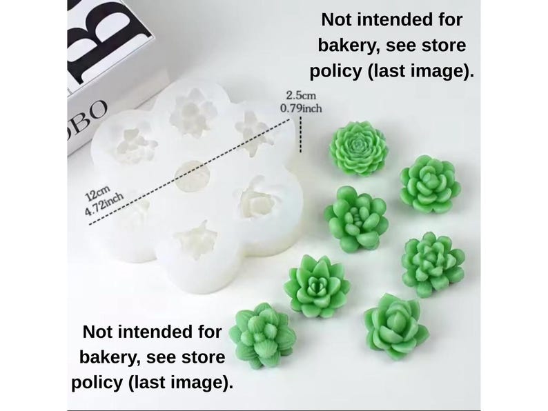 Set of 7 plants succulents cactus flowers silicone scent soap candle molds, aromatherapy plaster resin decoration diy crafts silicone molds image 7