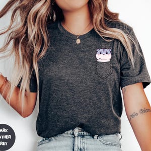 Hamster Pocket Design T-Shirt, Cute Cartoon Hamster T-Shirt, Hamster in Pocket T-Shirt, Hamster Lover Shirt
