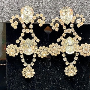 Kenneth J. Lane Rhinestone Chandelier Earrings