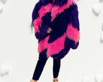 Vintage Mongolian Lamb Fur Coat