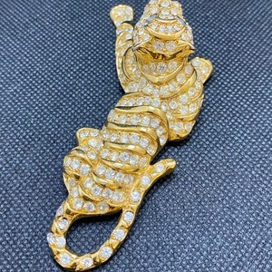 Vintage Trifari Pave Rhinestone Tiger Brooch image 3