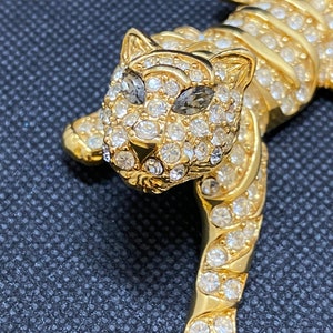 Vintage Trifari Pave Rhinestone Tiger Brooch image 4