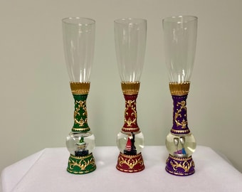 Snow Globe Champagne Glasses