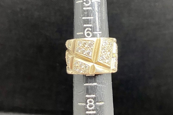 Vintage Patricia Von Musulin Chunky Sterling Silver CZ ring