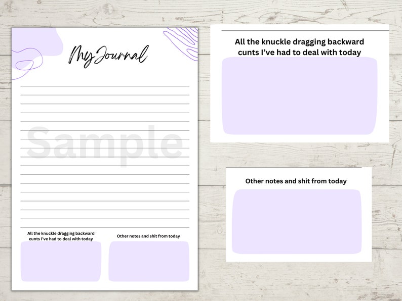 Printable Sweary Profanity Swear Words, Gratitude Journal, Daily ...