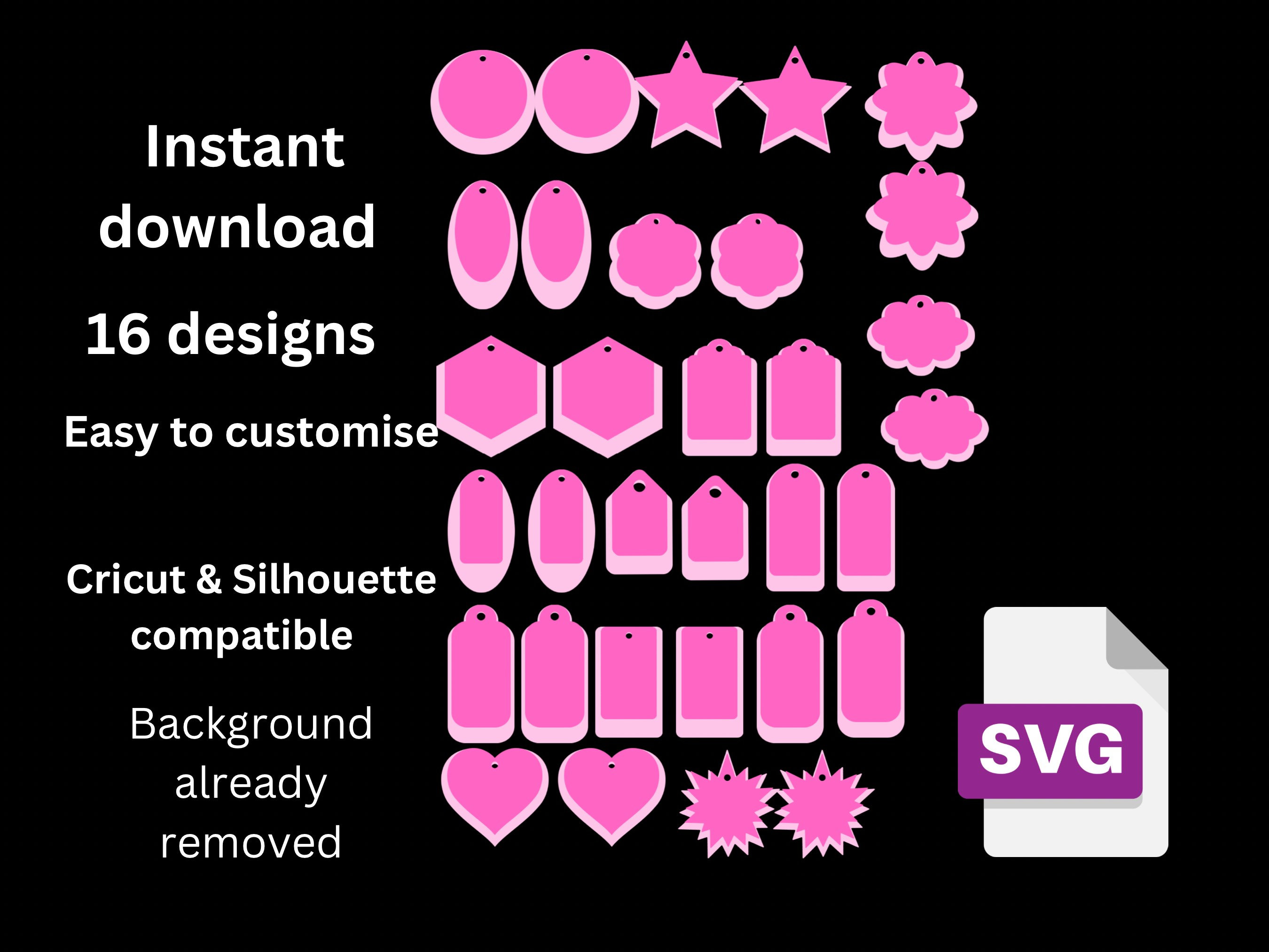 Earring Template SVG for Cricut Silhouette Double Layer - Etsy