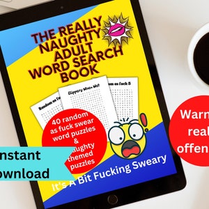The Really Naughty Adult Word Search Book. swear word, cuss word, funny swearing activity download, printable puzzles, party games, adult