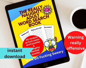 Ondeugend woordzoekboek voor volwassenen, grappige vloekpuzzels (digitale download)