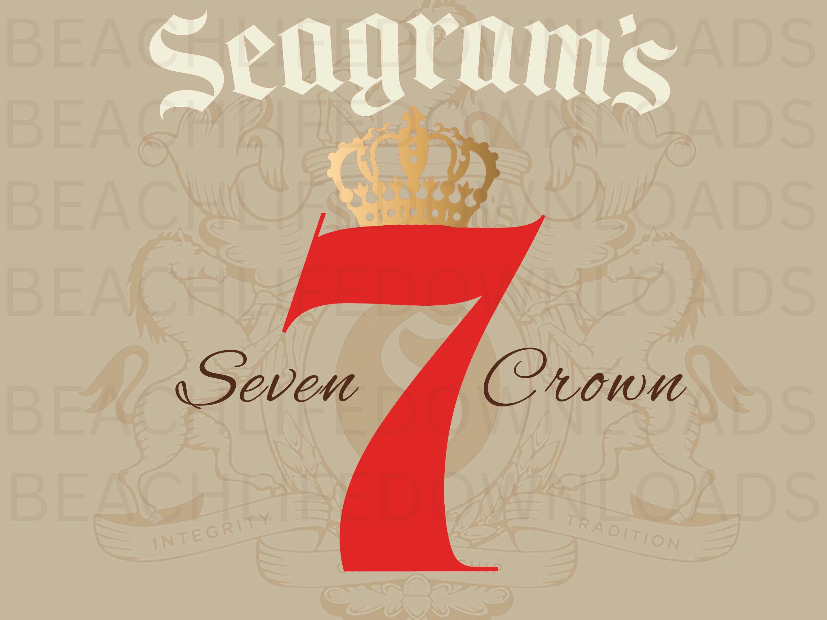Seagram's 7 Bottle and Neck Label, Seagram's 7 PNG, Seagram's 7