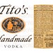 Tito's Vodka Label Front and Back Label PNG Sublimation Printable Waterslide Tito's Vodka Front ...