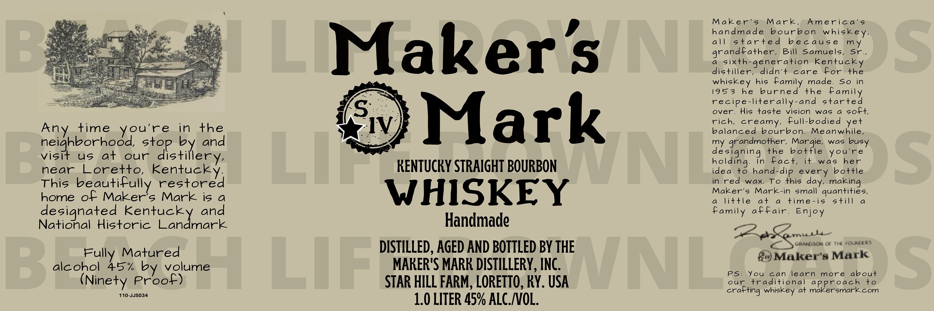 Maker's Mark Bottle Labels Three Maker's Mark PNG Labels Sublimation Printable Waterslide Front