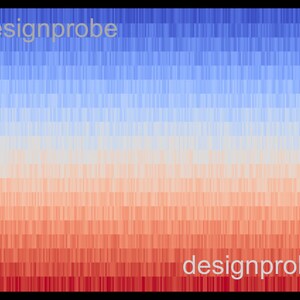 May include: A gradient color chart with a blue to red color scheme. The chart is divided into horizontal bands of color, with the top band being blue and the bottom band being red. The text "designprobe" appears at the top and bottom of the chart.