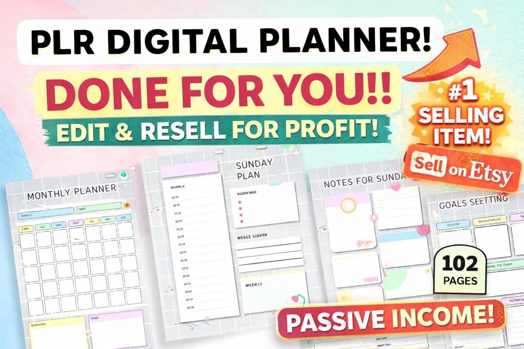 PLR Digital Planner Canva Template Bundle | Editable Planner | Done for ...