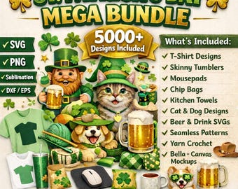 St Patrick's Day Mega Bundle | 5000+ SVG PNG Designs (Digital Download)
